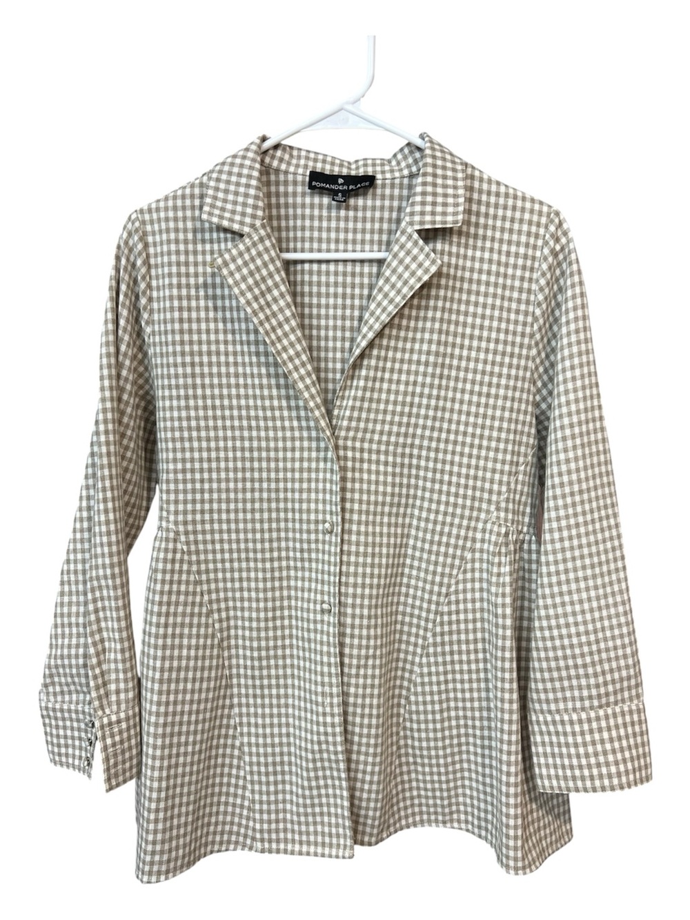 Tuckernuck Pomander Place Gingham Linen Blend Scarlett Top Cottage small